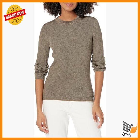 Wool Pullover Sweater Crew Neck Long Sleeve Classic Fit Fall Winter